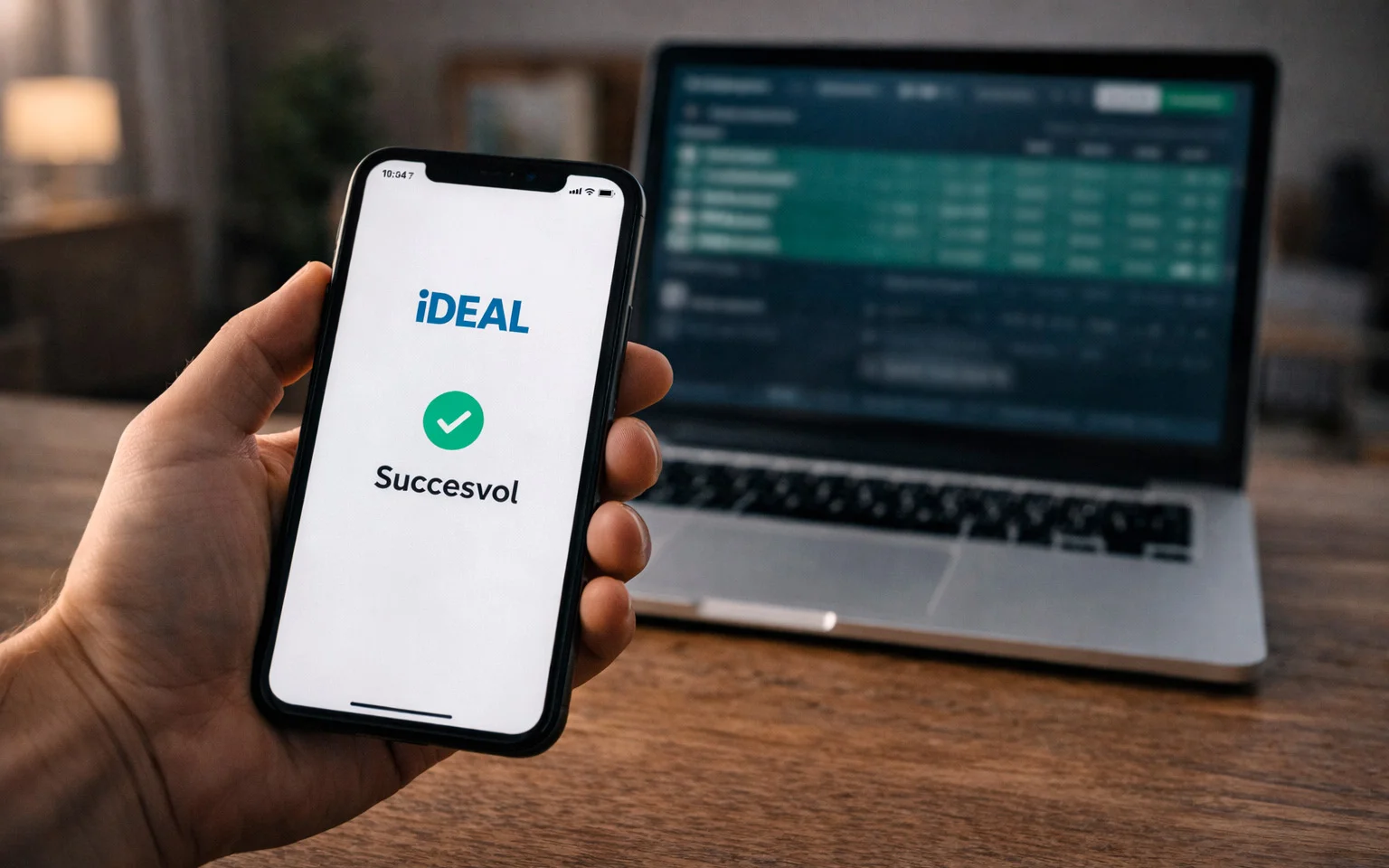 Smartphone met iDEAL betaling voor online wedden