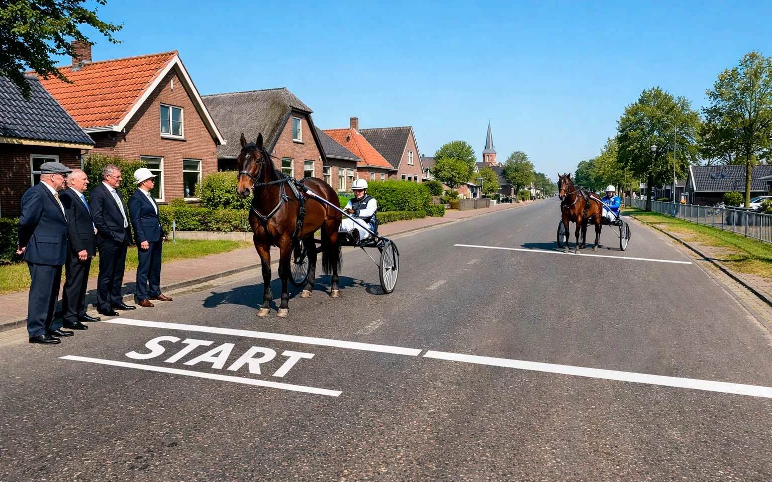 Startopstelling met afstandshandicap bij kortebaan