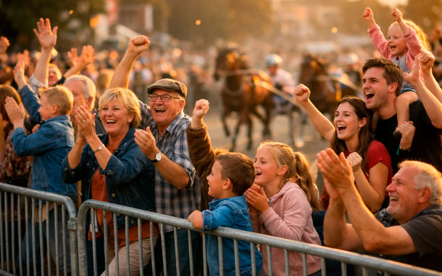 Enthousiast publiek bij finish van kortebaan finale