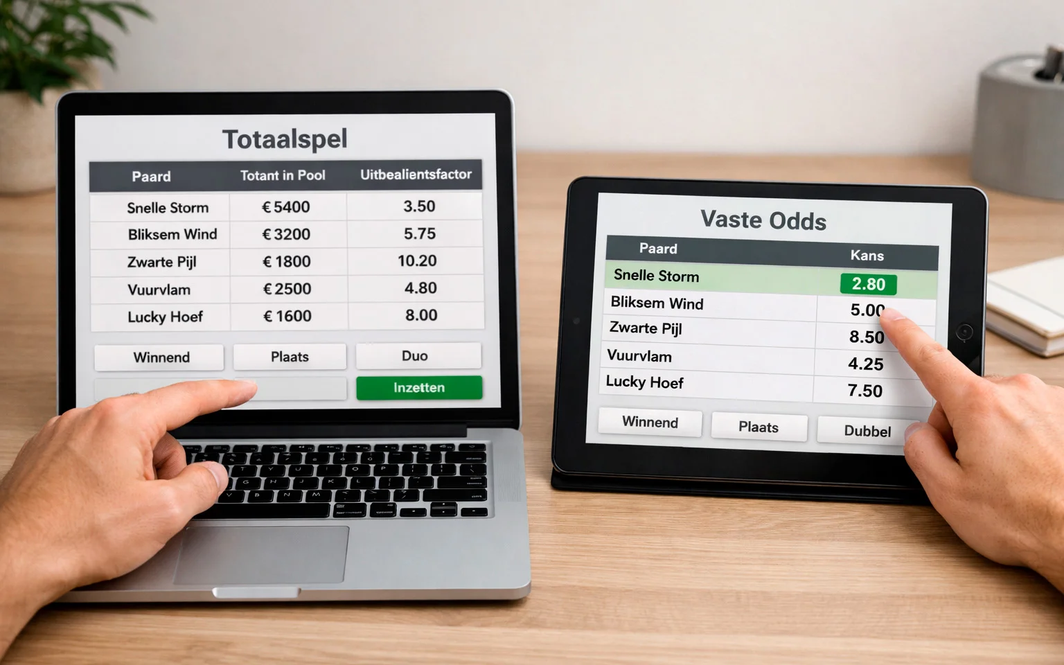Laptop en tablet met verschillende wedplatformen